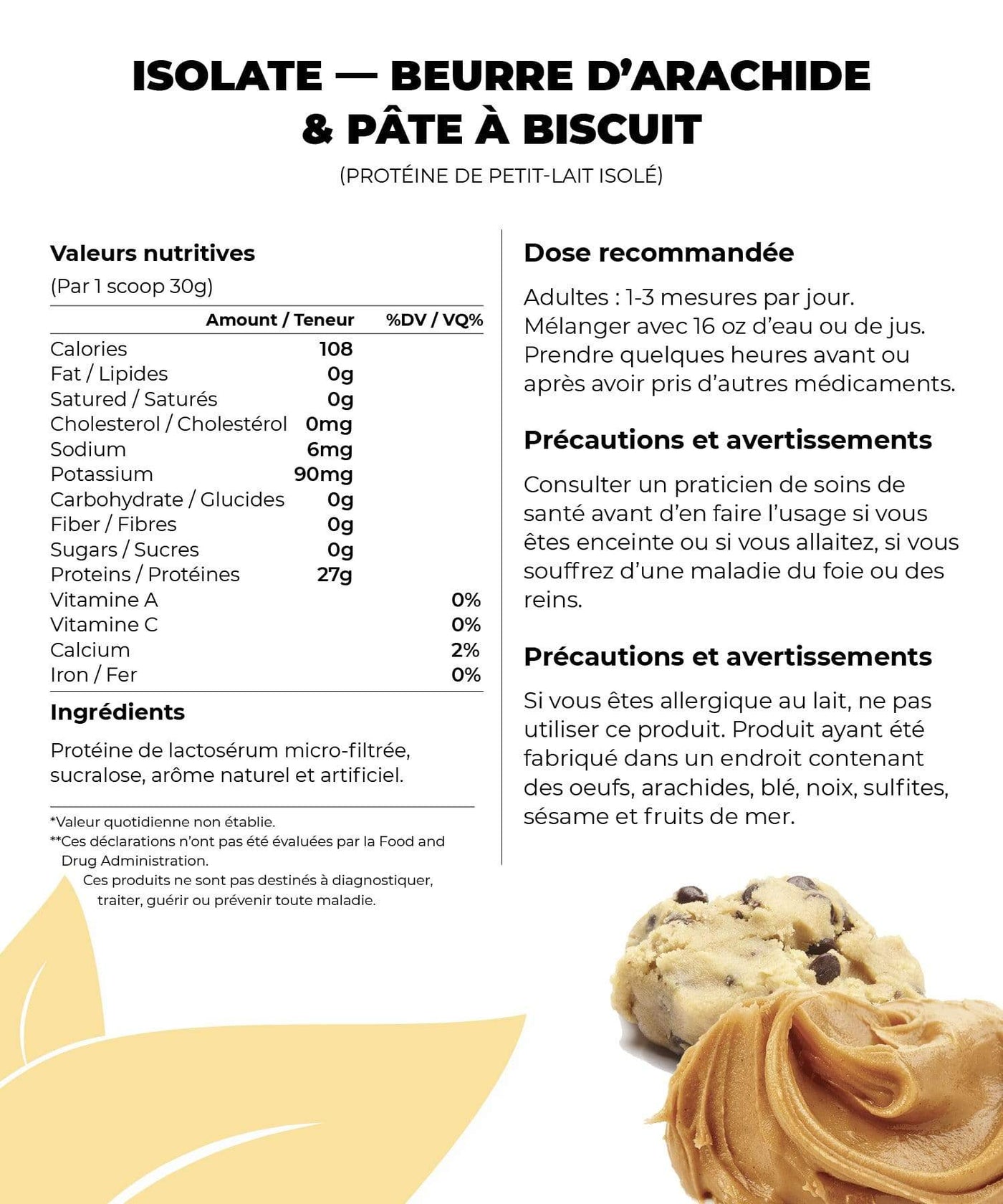 Fit Shack Suppléments 1 lb / Peanut Butter VRAC - ISOLATE