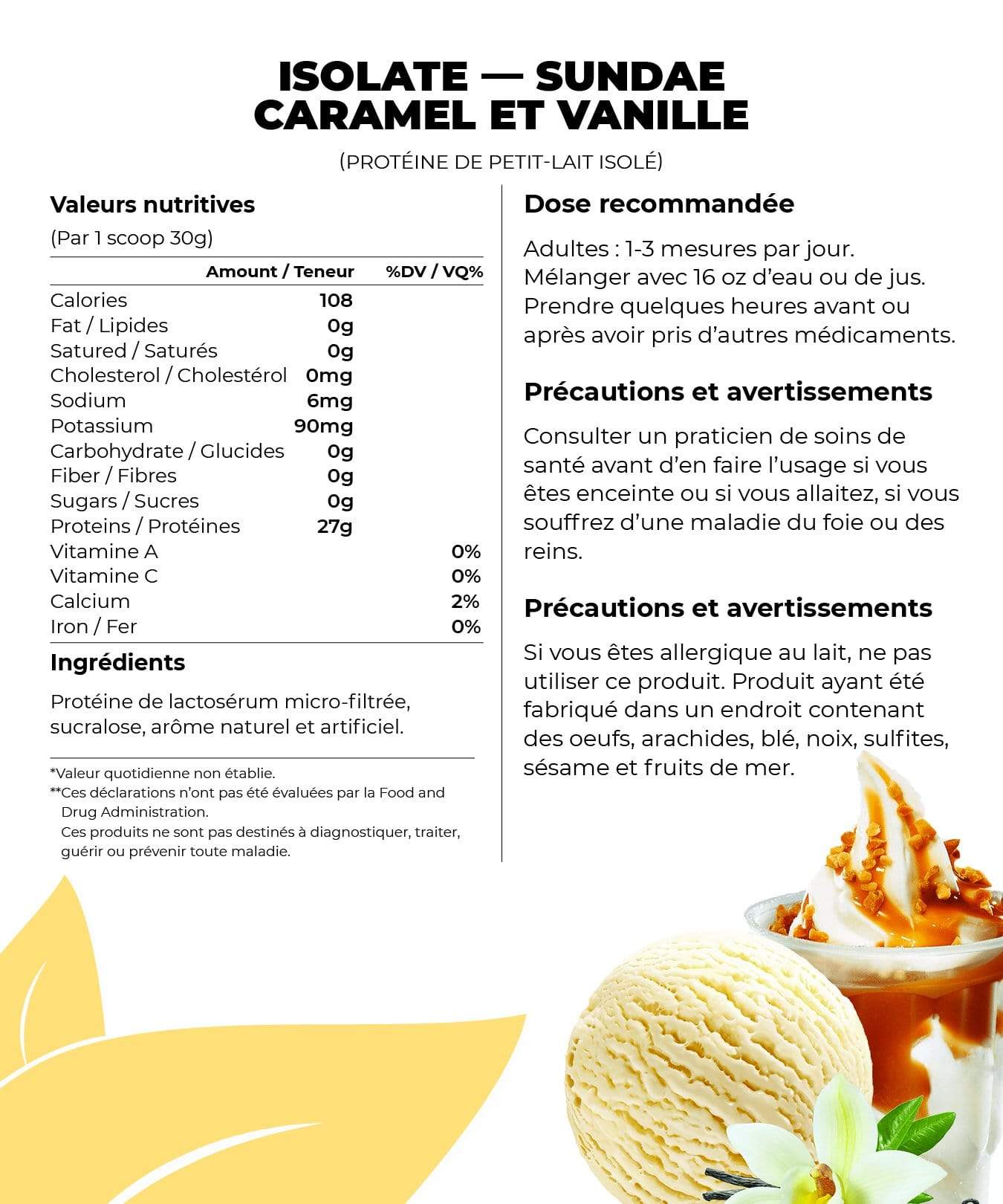 Fit Shack Suppléments 1 lb / Butterscotch Vanilla Sundae VRAC - ISOLATE