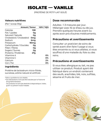 Fit Shack Suppléments 1 lb / Vanille VRAC - ISOLATE